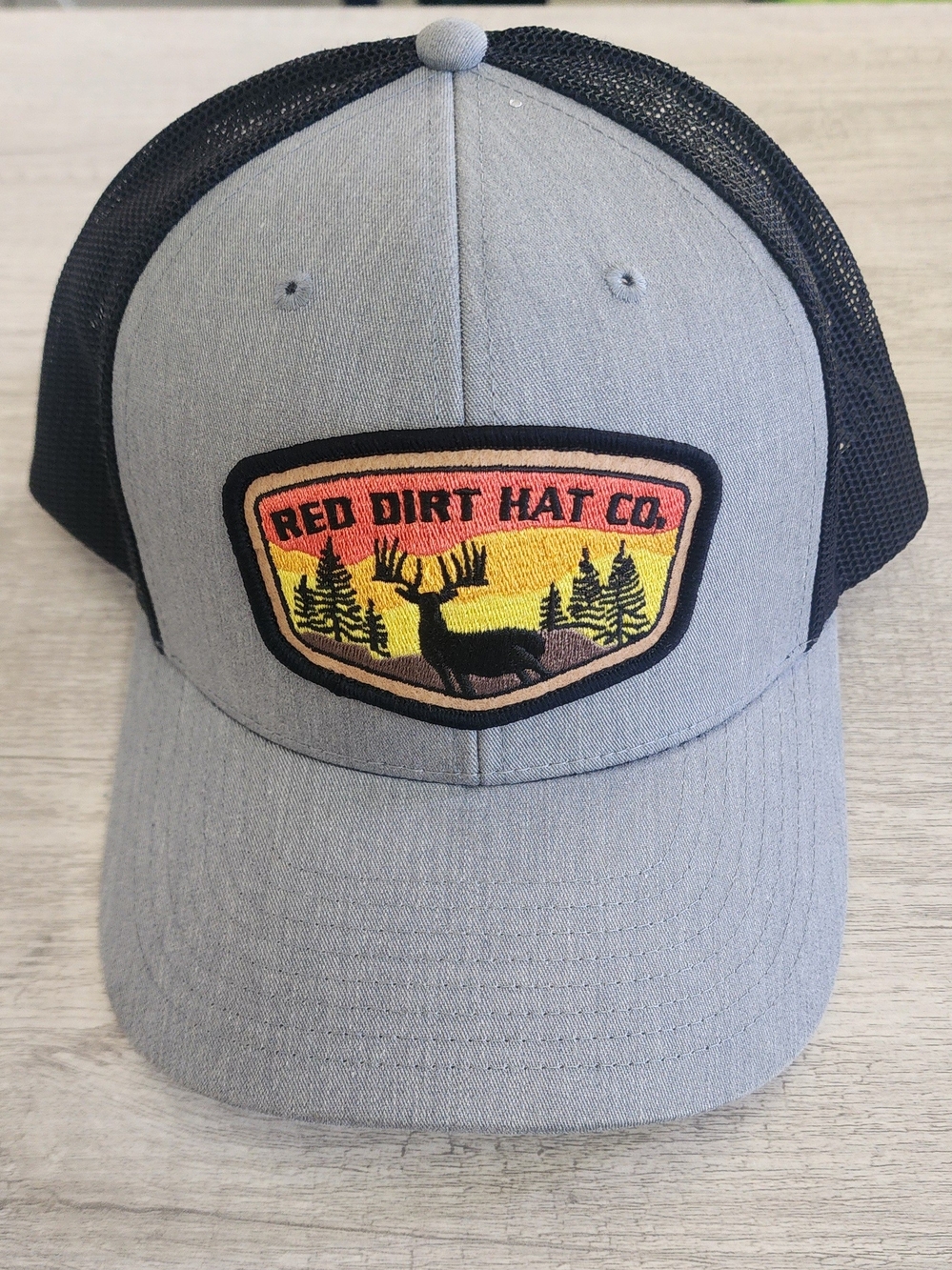 Red Dirt Hat Co. Deer and Sunset Mesh Cap